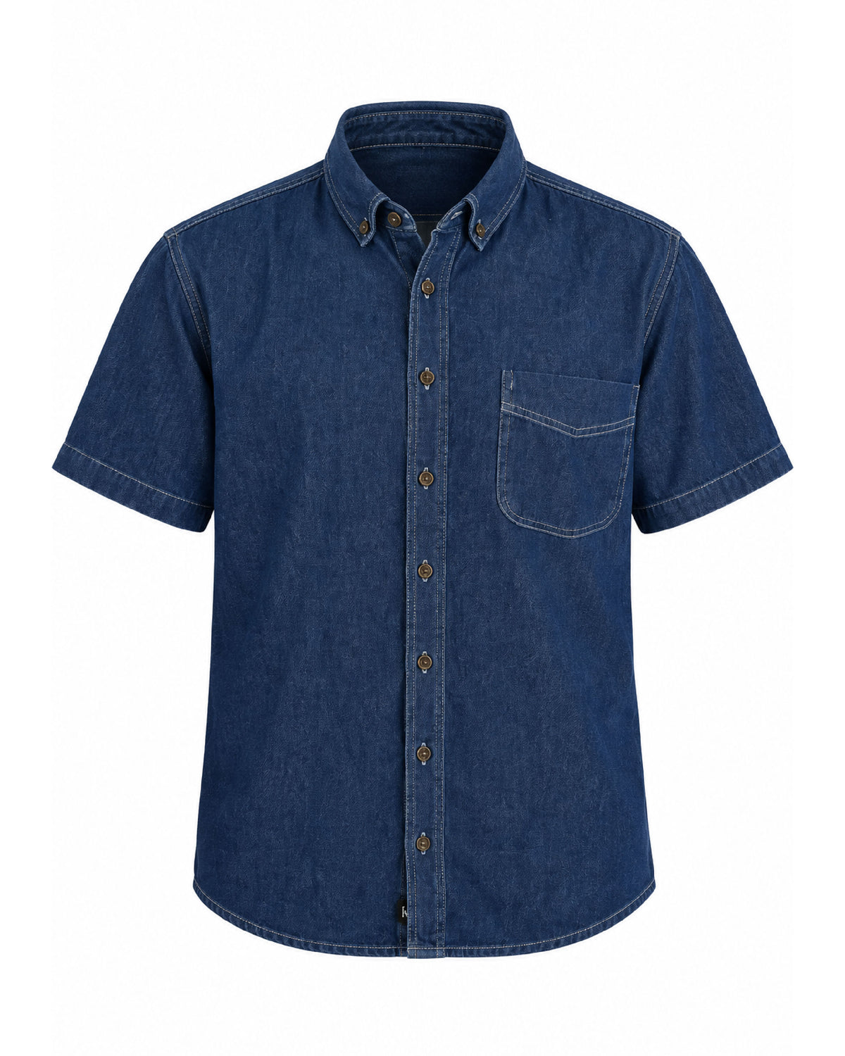 Camisa Hombre Manga Corta Mezclilla Stone